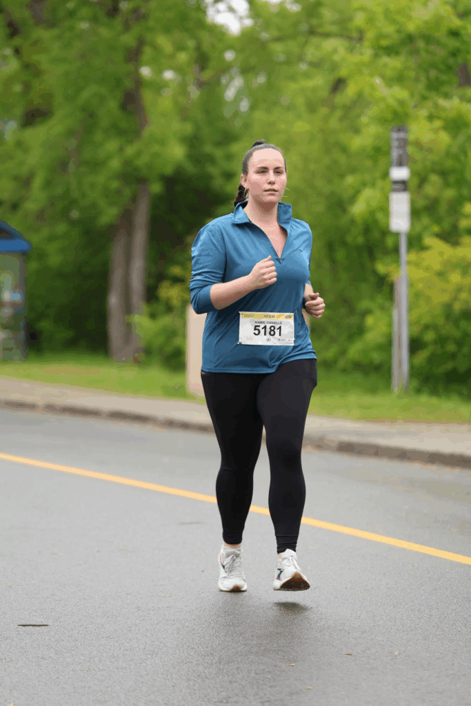 Marie-Danielle lors d'une course à pied à Laval